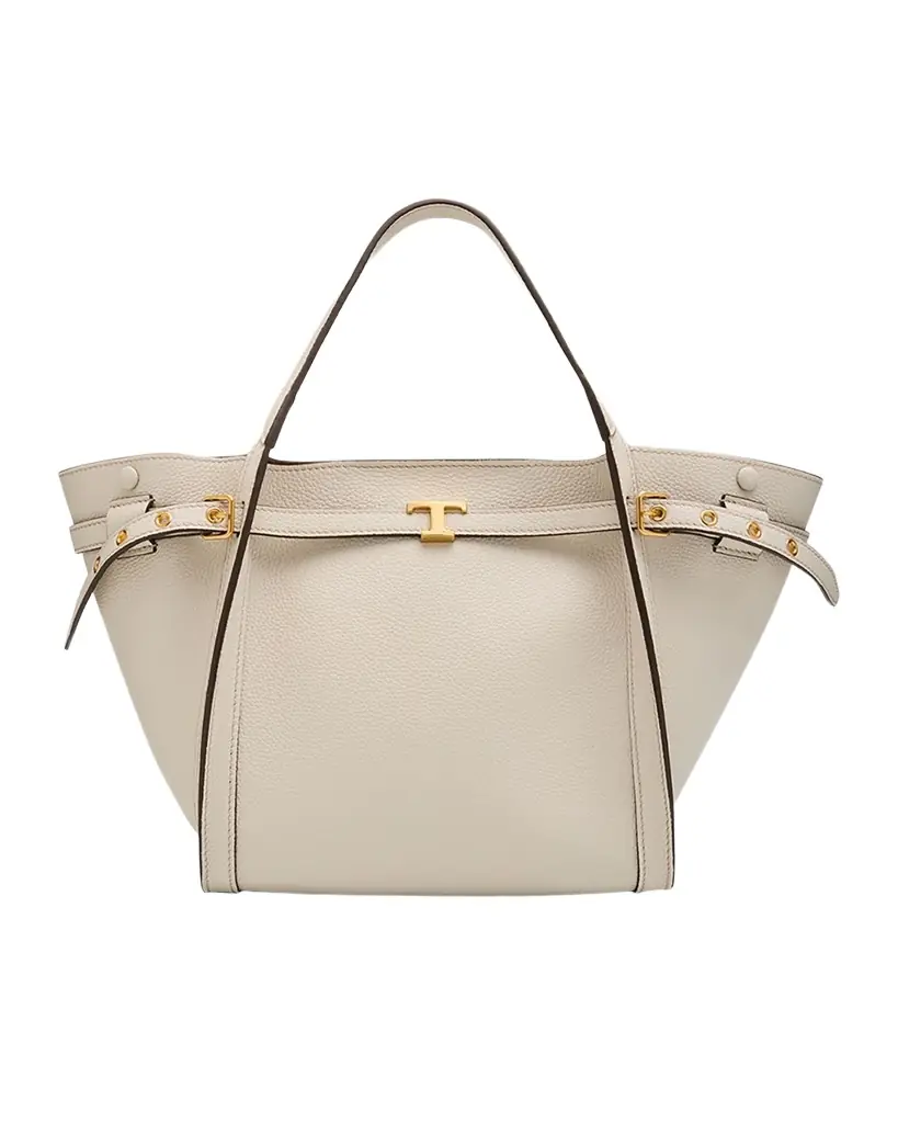 Tod 's Small Timeless T Belted Leather Shopping Tote Bag