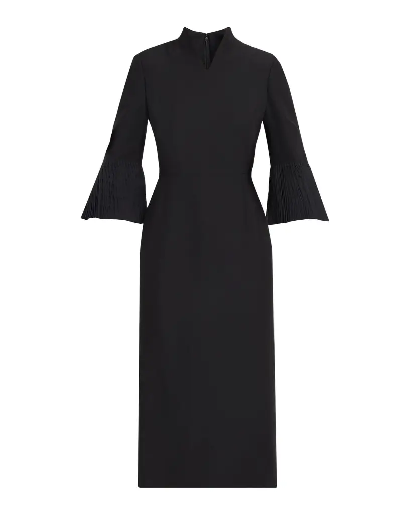 Valentino Garavani Embellished High-Collar Midi Dress