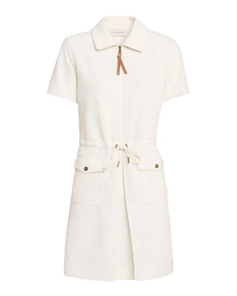 Moncler Bouclé Short-Sleeve Mini Dress