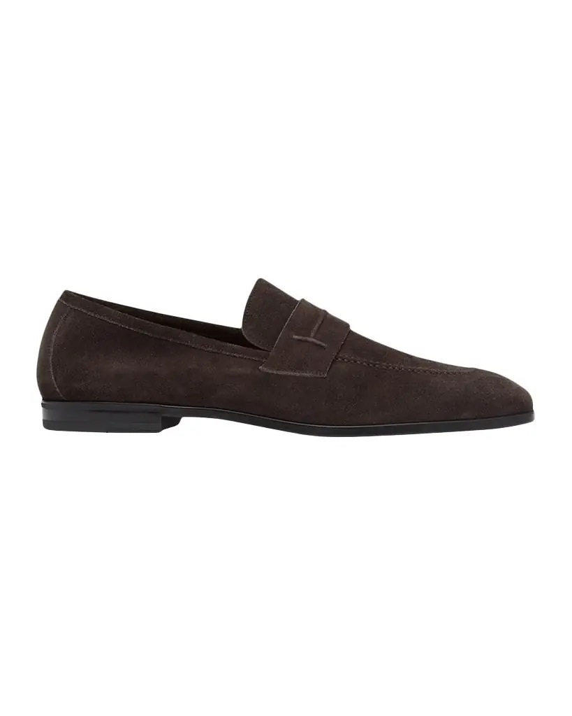 TOM FORD Men 's Sean Suede Penny Loafers