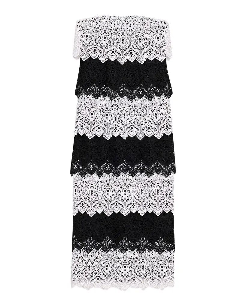 Carolina Herrera Lace-Trim Strapless Maxi Dress