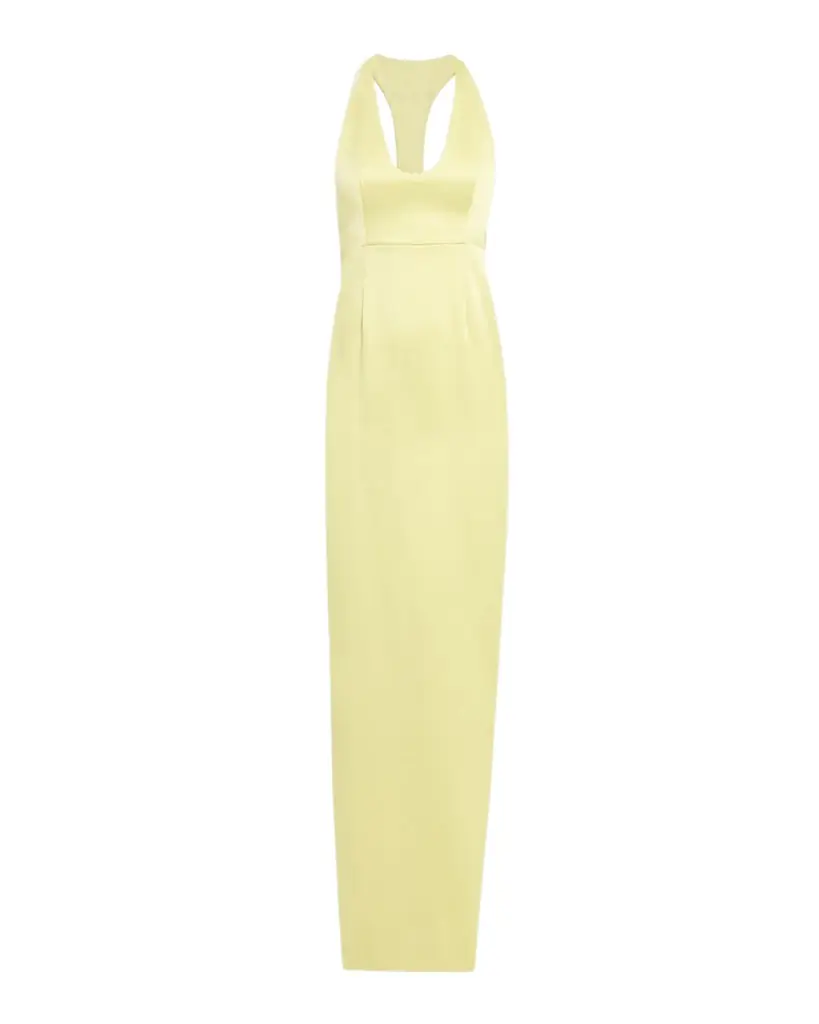 Et Ochs Constance Racerback Satin Halter Gown