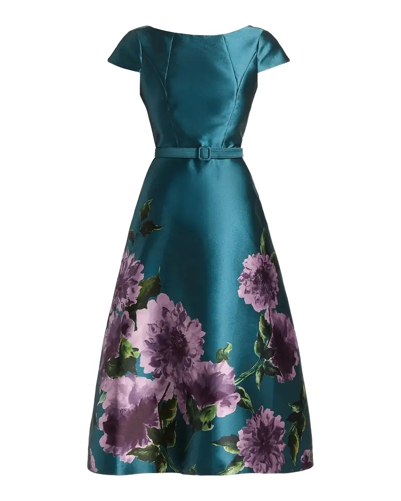 kay unger midi a-line ruffled begonia dress Kay Unger Begonia Crepe & Chiffon Midi A-Line Dress in Black at Nordstrom, Size 10