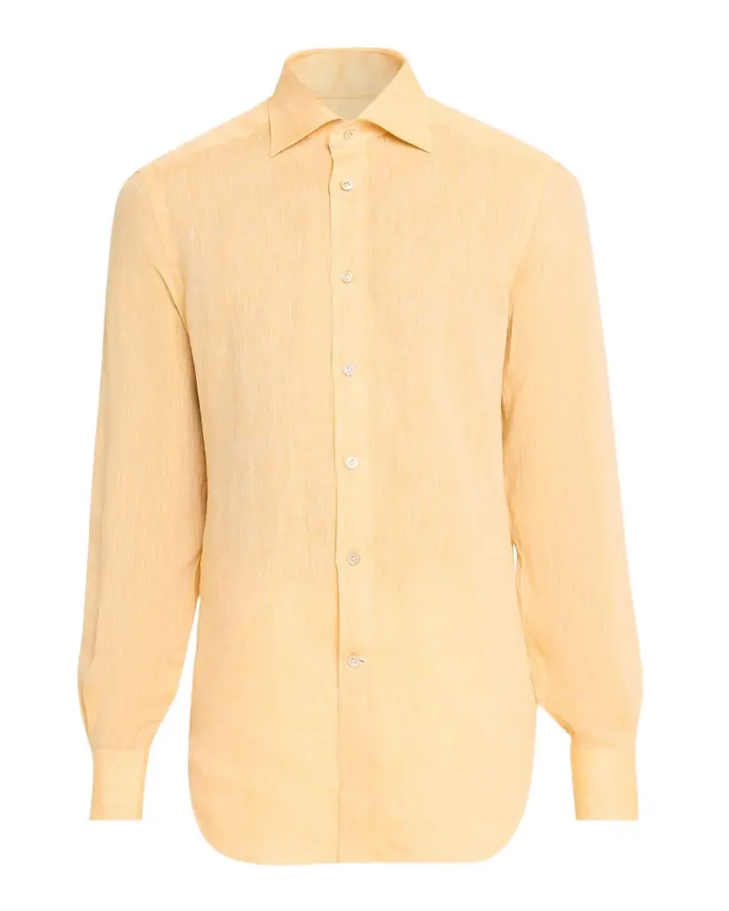 Kiton Men 's Linen Button-Down Shirt