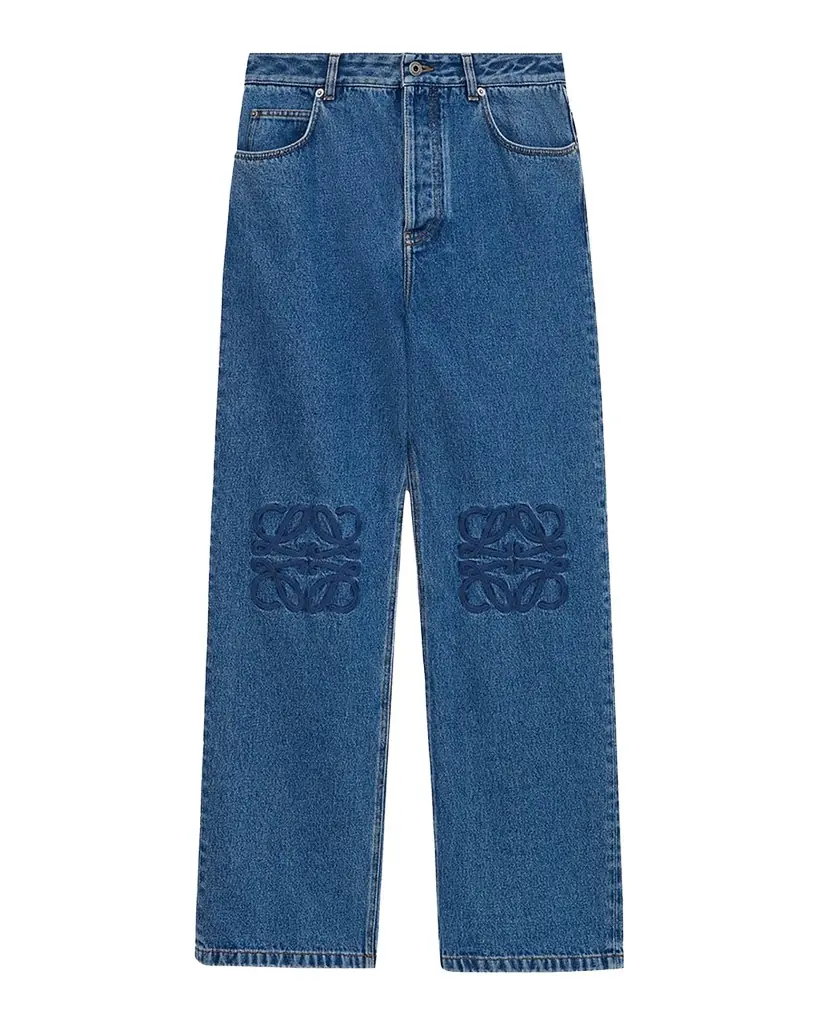 Loewe Men 's Anagram Denim Baggy-Fit Jeans