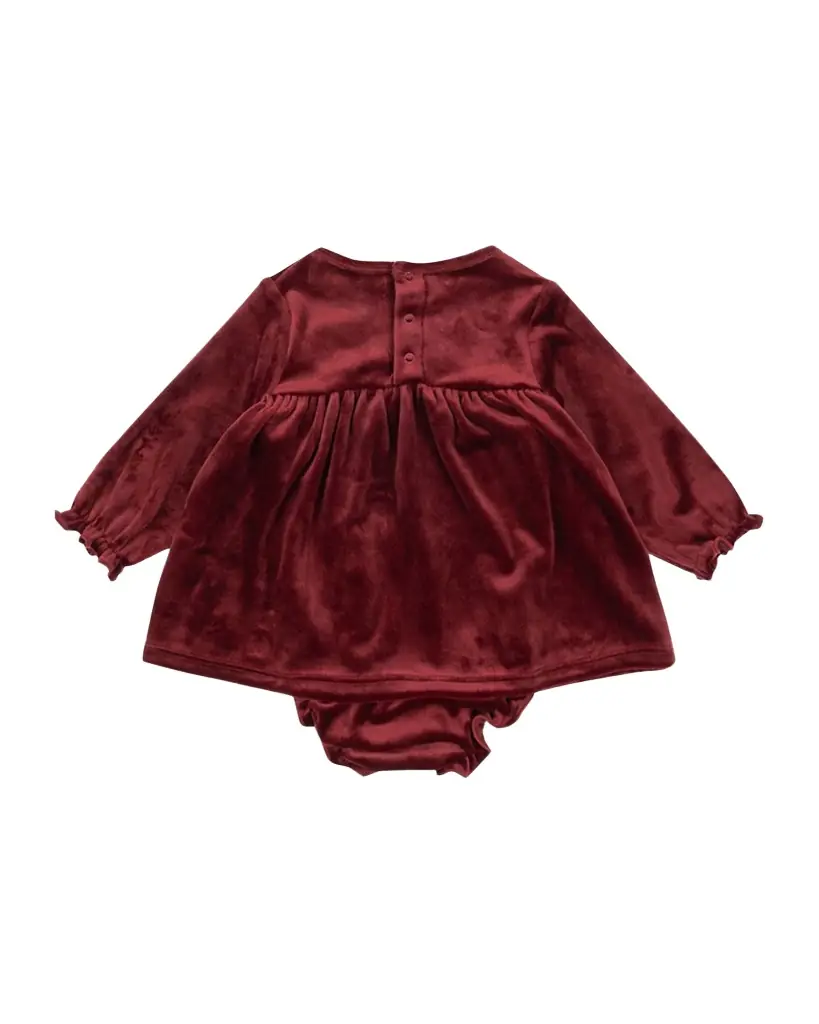 Konges Slojd Girl 's Jingle Velvet Romper Dress, Size 3M-3