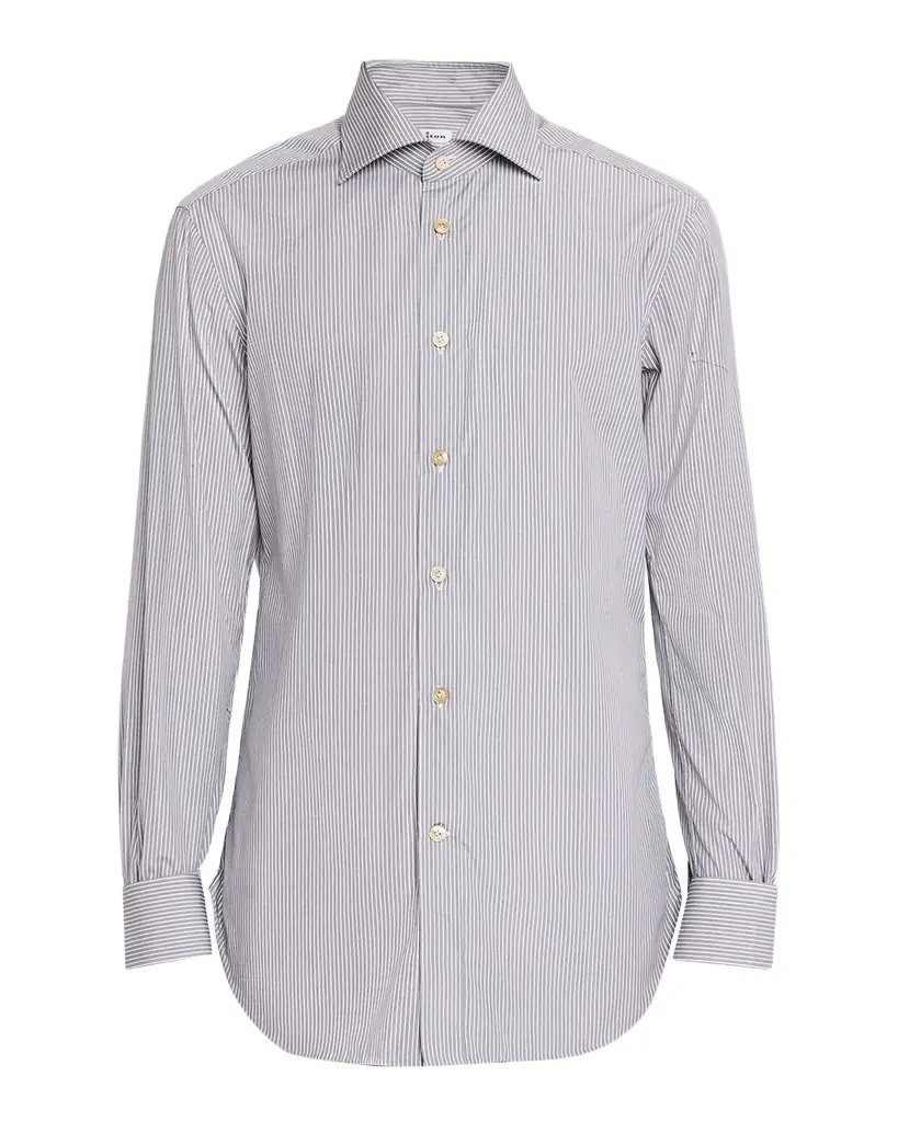 Kiton Men 's Micro-Stripe Cotton Shirt