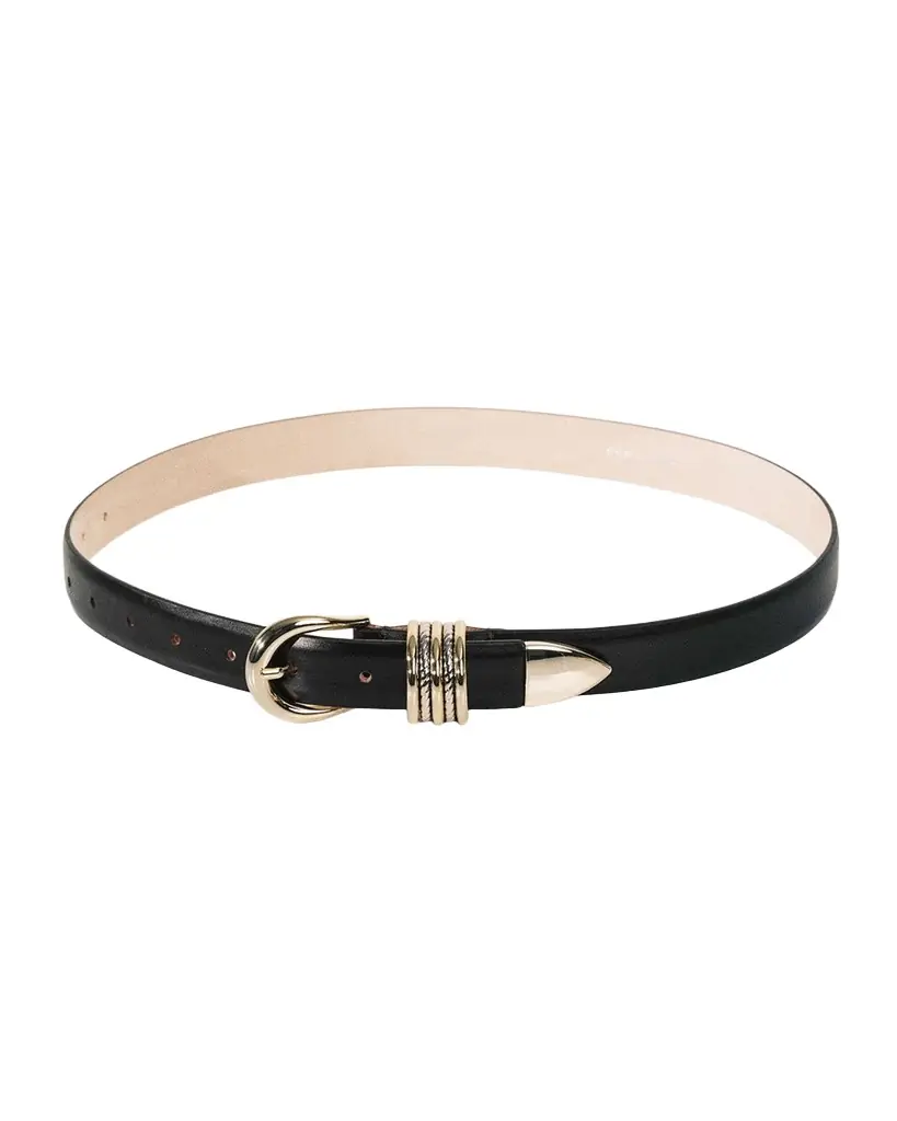 Dehanche Hollyhock Mixed Metal Leather Belt