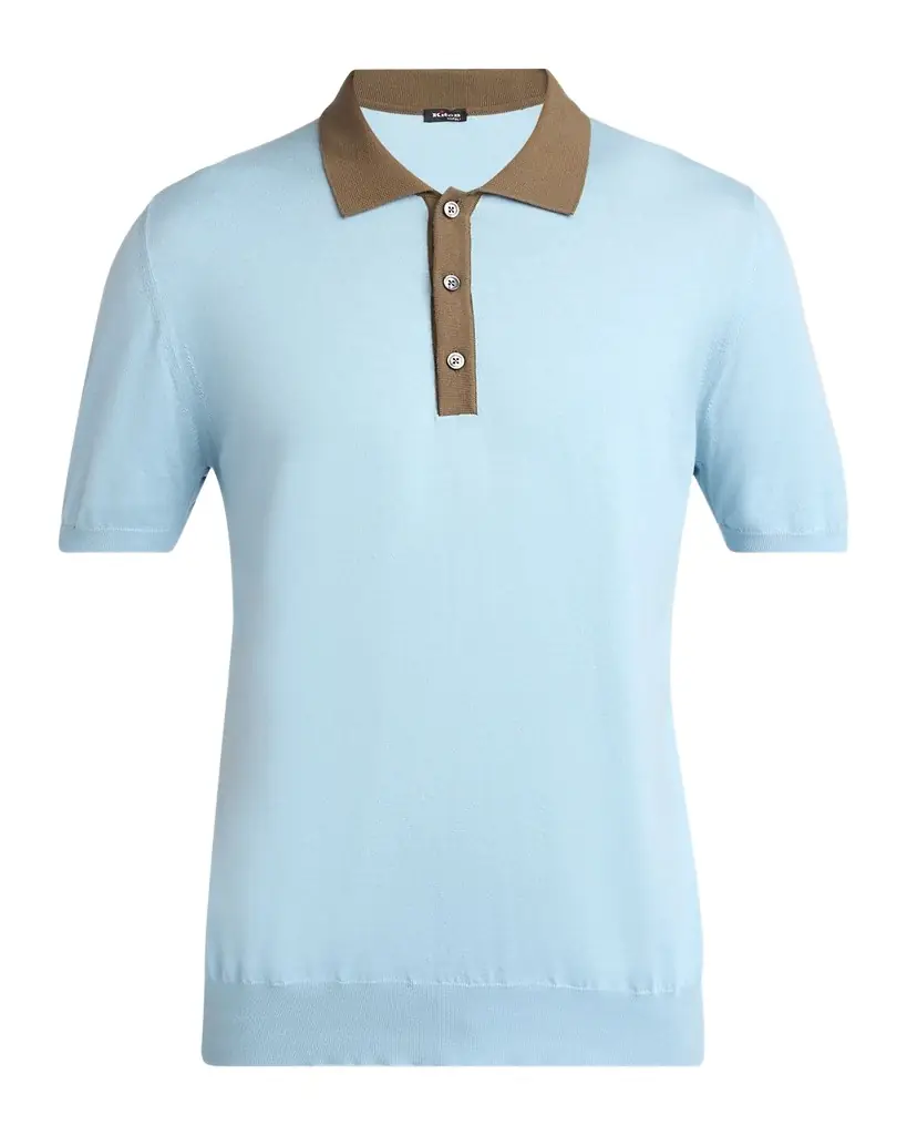 Kiton Men 's Cotton Knit Contrast-Trim Polo Shirt