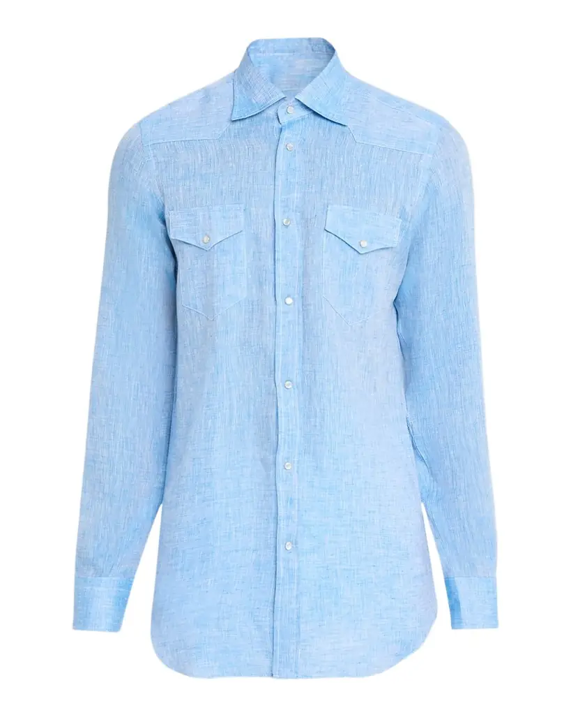 Sartorio Men 's Texas Linen Button-Front Shirt