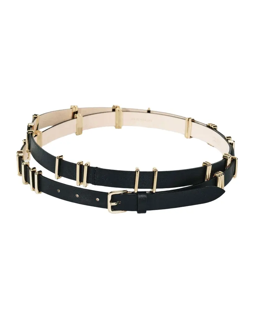 Dehanche Richa 24K Gold & Leather Belt