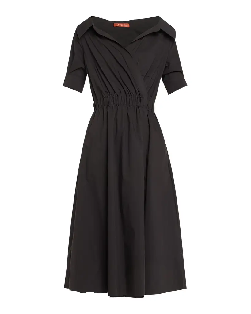 Altuzarra Lydia Short-Sleeve Midi Wrap Shirtdress