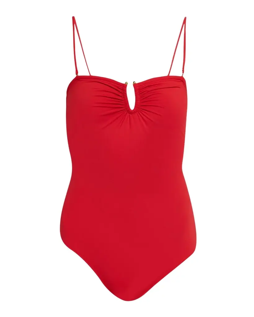 Nili Lotan Ruched U-Ring One-Piece Swimsuit