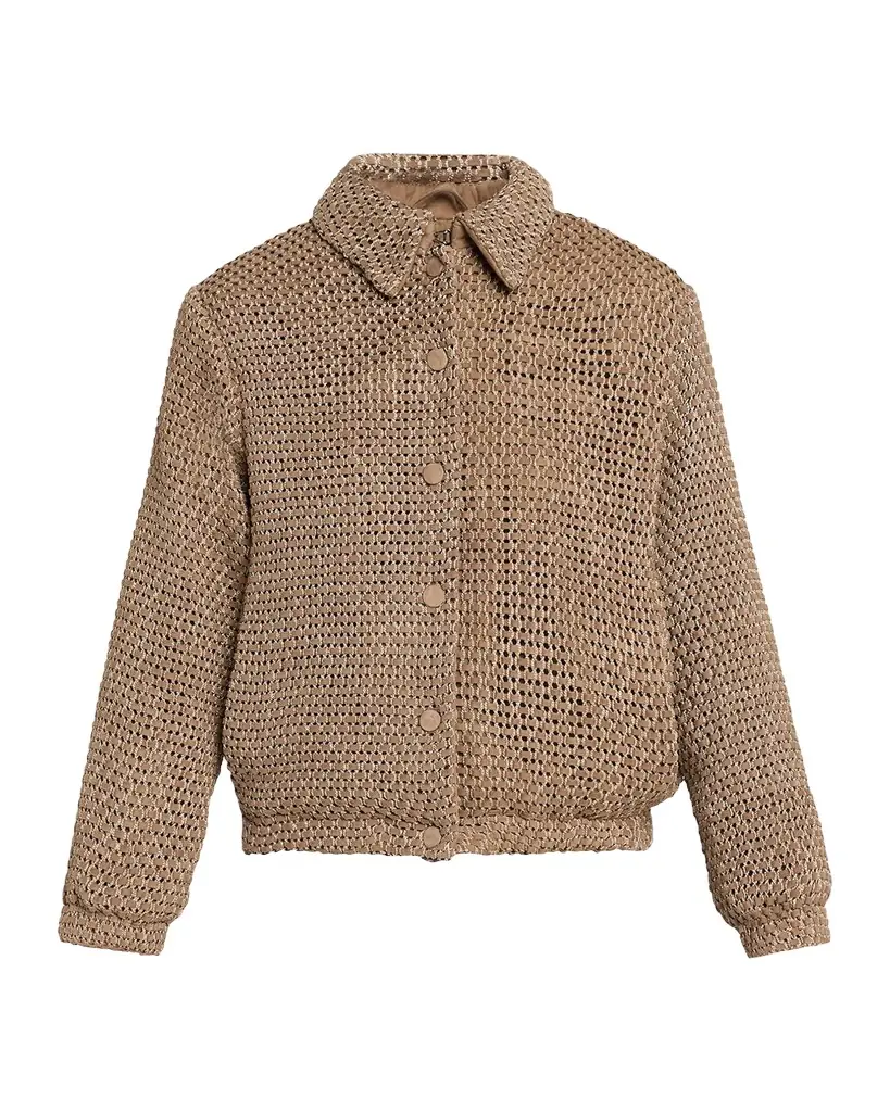 Giorgio Armani Woven Leather Blouson Jacket