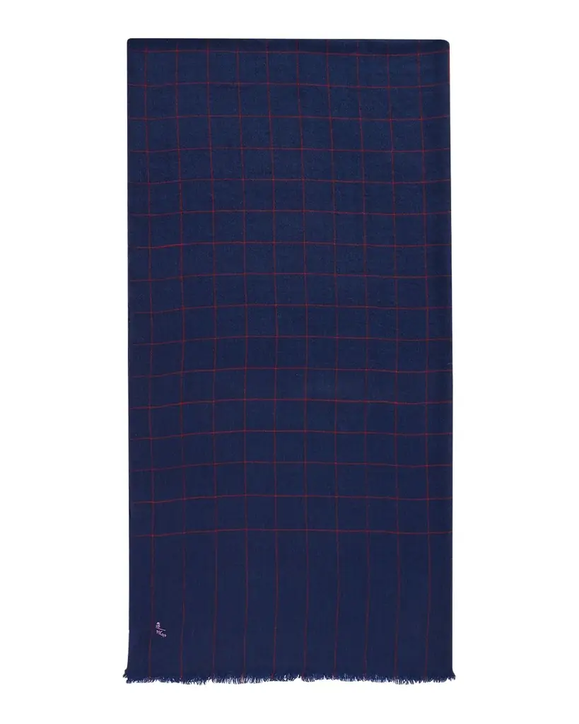 Anderson & Sheppard Men 's Hairline Windowpane Check Cashmere Scarf