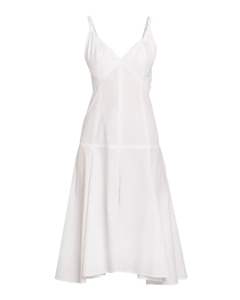Proenza Schouler Leo Sleeveless Flared Cotton Midi Dress