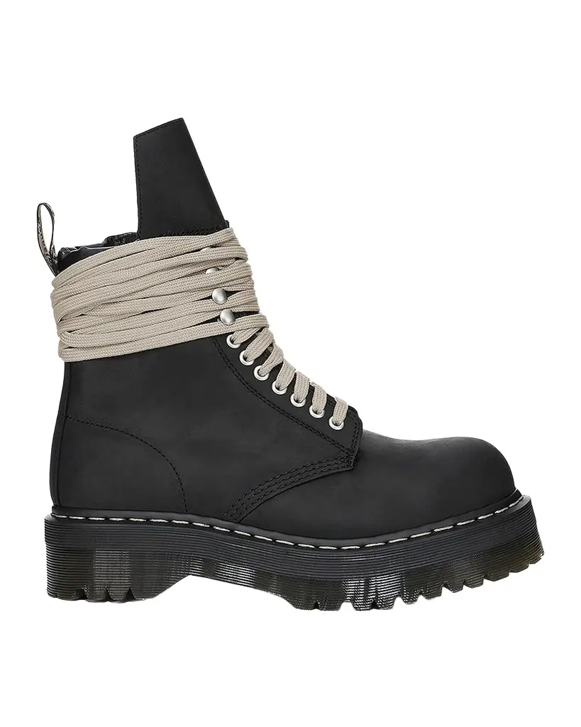 Rick Owens x Dr. Martens Quad Sole Steel Toe Leather Ankle Boots