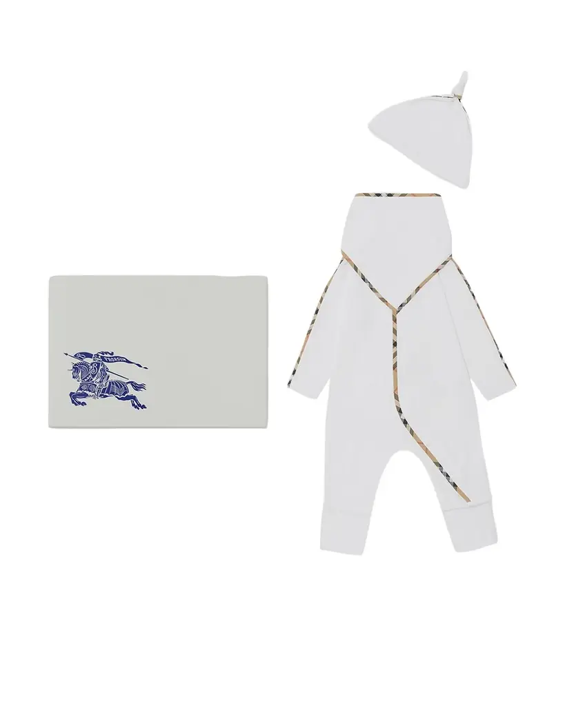 Burberry Kid 's Hamilton Stretch Cotton Three-Piece Gift Set, Size 1M-12M