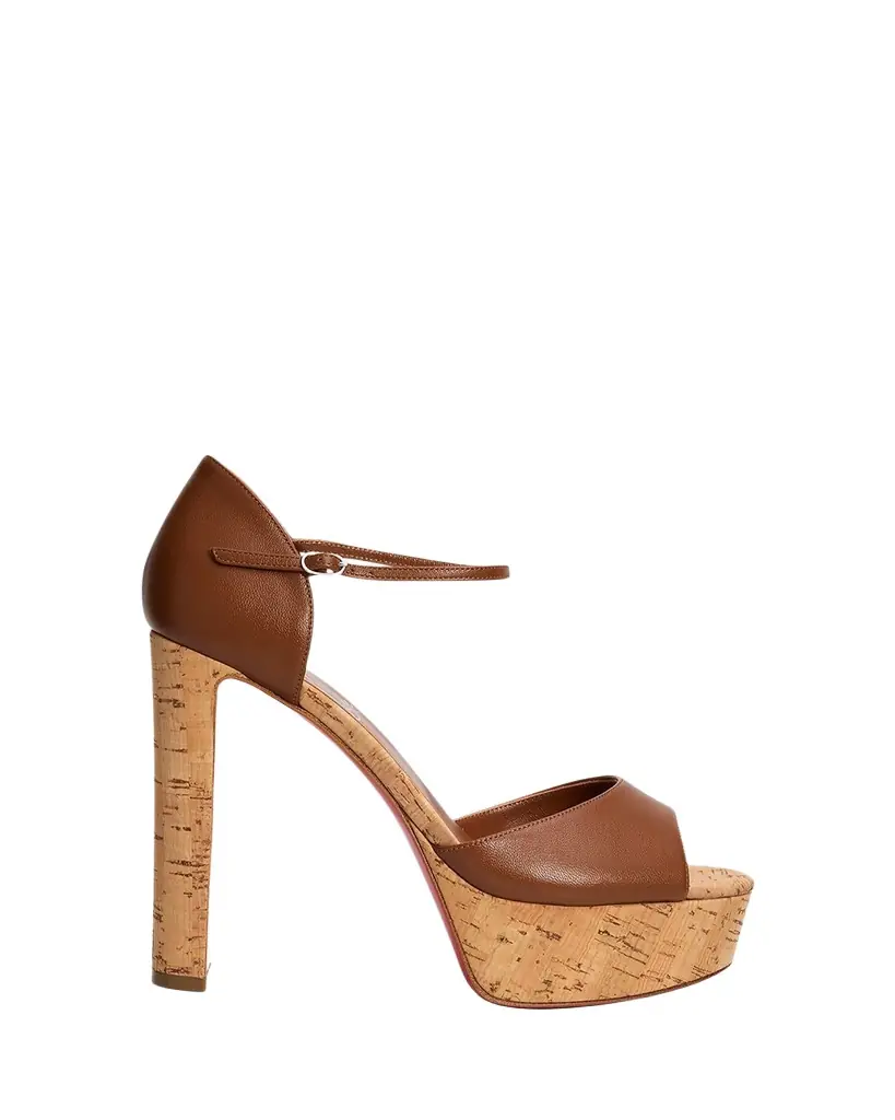 Christian Louboutin 130mm Sandaloo Leather Platform Sandals