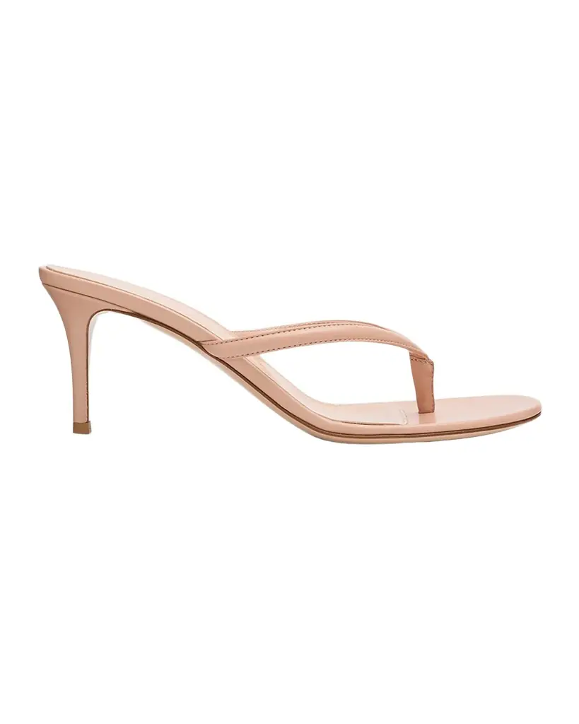 Gianvito Rossi 70mm Nappa Leather Thong Sandals