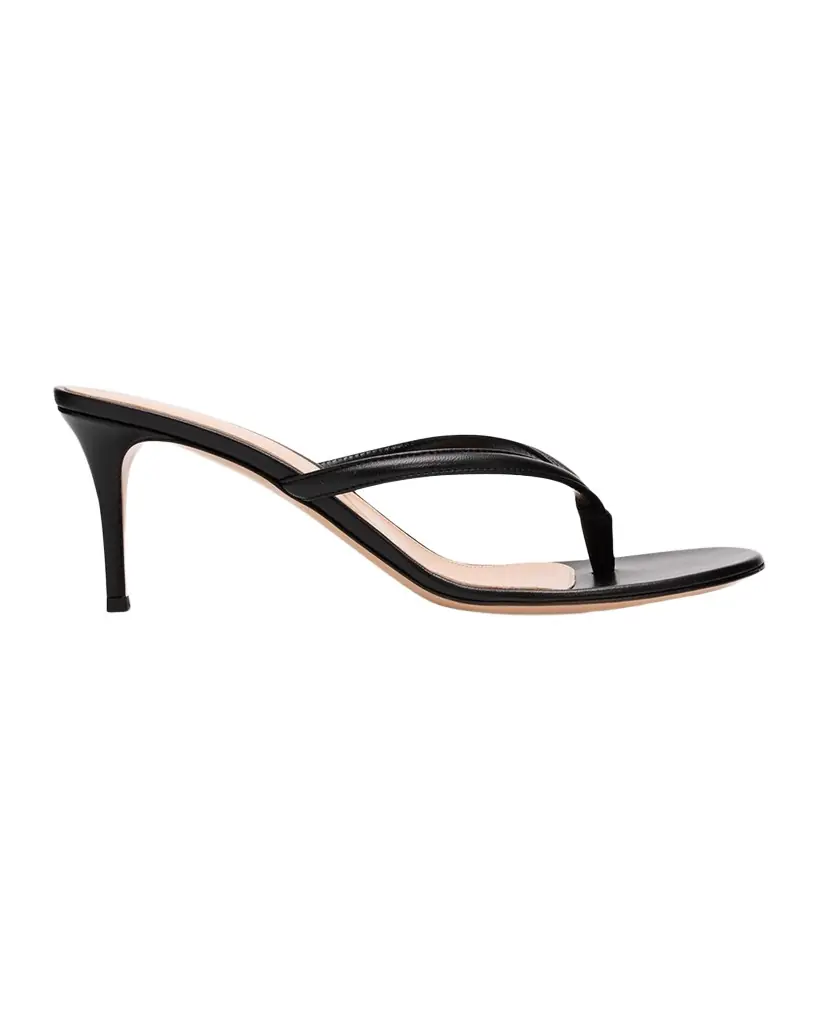 Gianvito Rossi 70mm Nappa Leather Thong Sandals