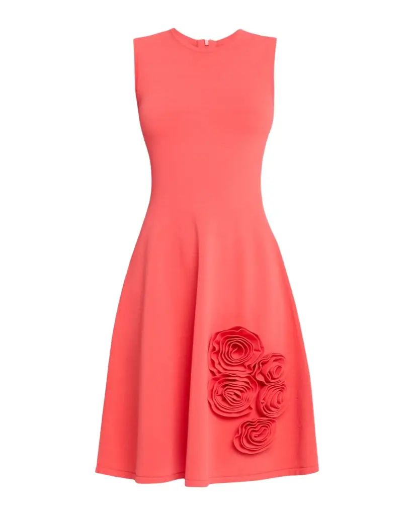 Lela Rose Rose Knit Sleeveless A-Line Dress