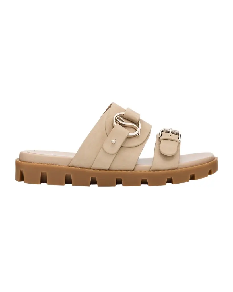 Christian Louboutin Her in Roma Suede Lug-Sole Slide Sandals