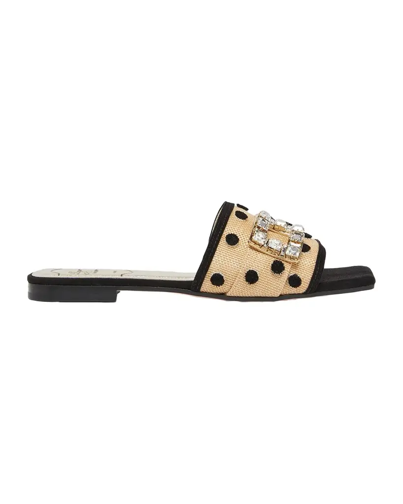 Roger Vivier Tres Vivier Dots Flat Slide Sandals
