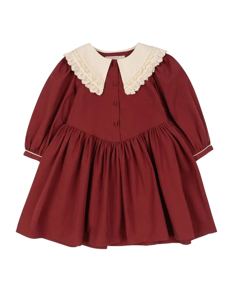 Konges Slojd Girl 's Lace-Collar Organic Cotton Dress, Size 18M-10