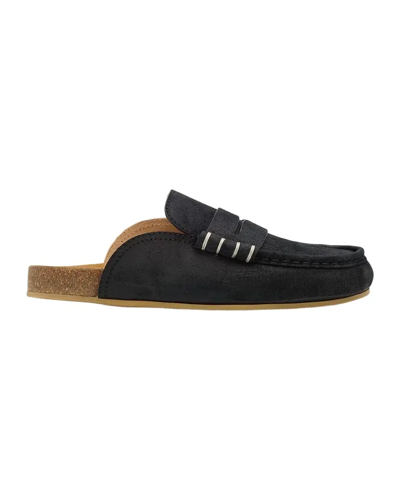 JW Anderson Men 's Stitch Suede Penny Loafer Slides