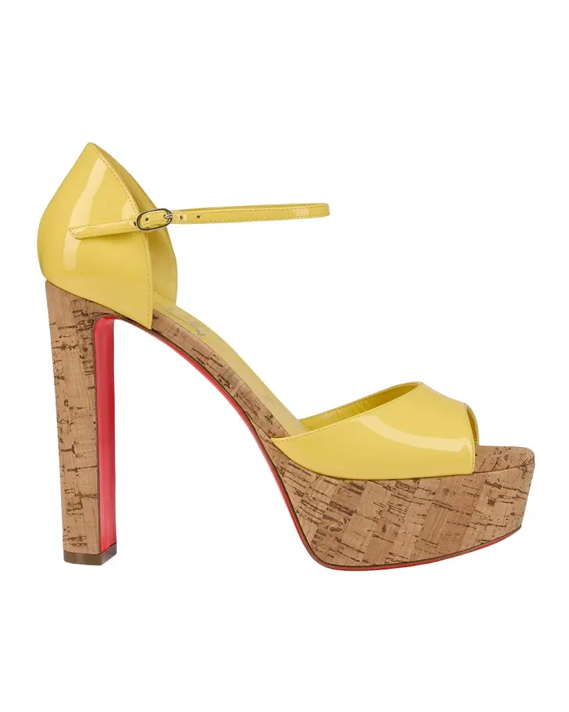 Christian Louboutin 130mm Sandaloo Patent Leather Platform Sandals