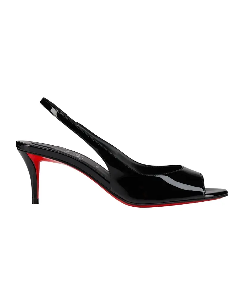 Christian Louboutin 60mm Sofia Z Patent Leather Slingback Pumps