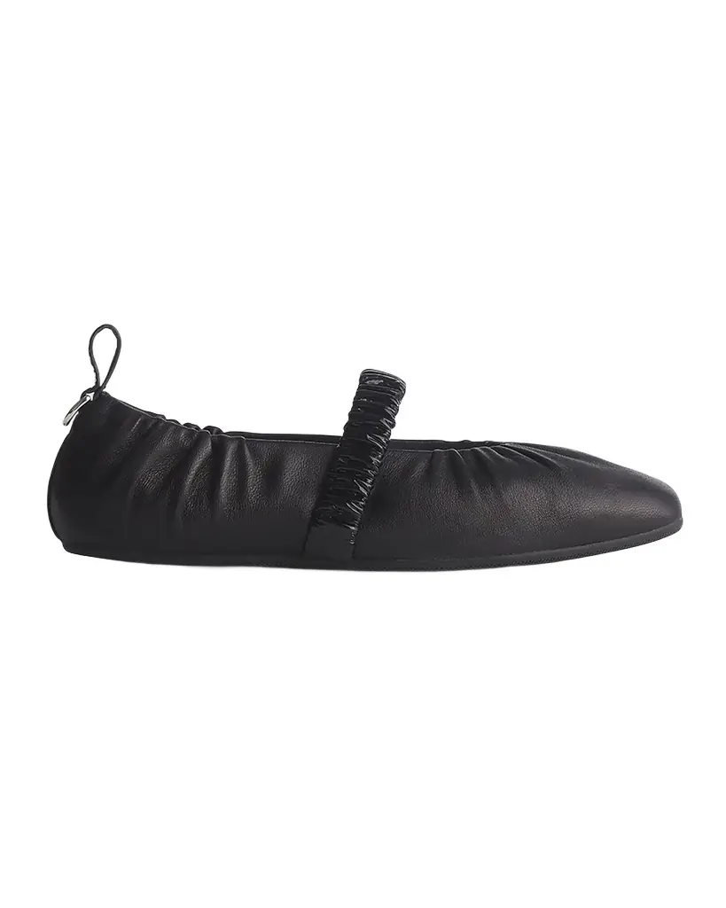 Rag & Bone Spire Ruched Leather Mary Jane Ballerina Flats