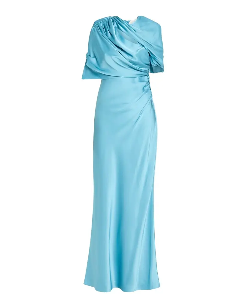 Stella McCartney Draped Capelet Satin Gown