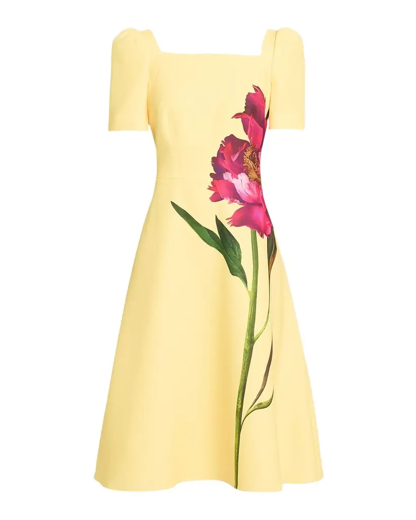 Rickie Freeman for Teri Jon Floral-Print Scuba Midi Dress