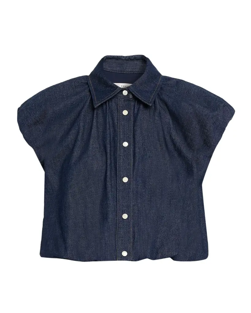 FRAME The Shell Bubble-Sleeve Top