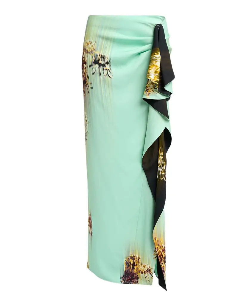 Proenza Schouler Cella Printed Double Crepe Skirt