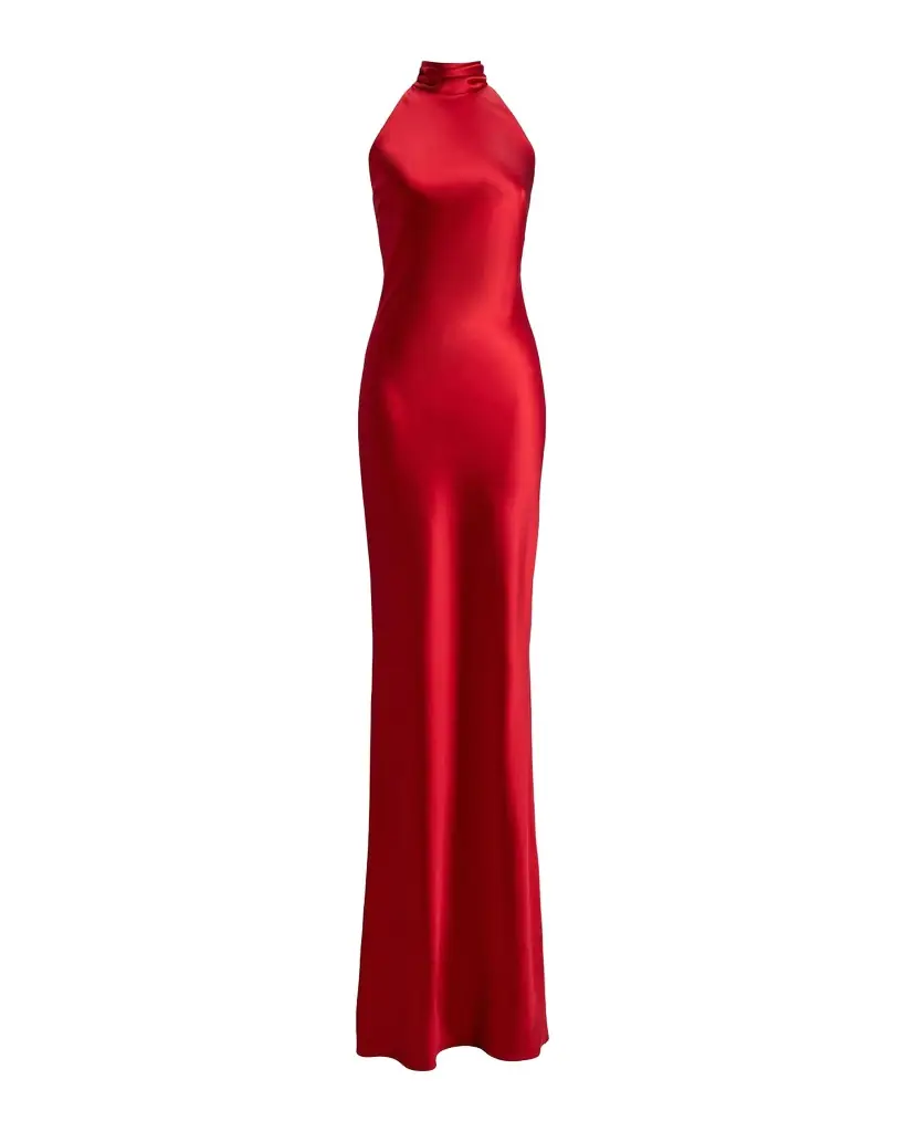 Ralph Lauren Collection Chilton Stretch Satin Evening Dress