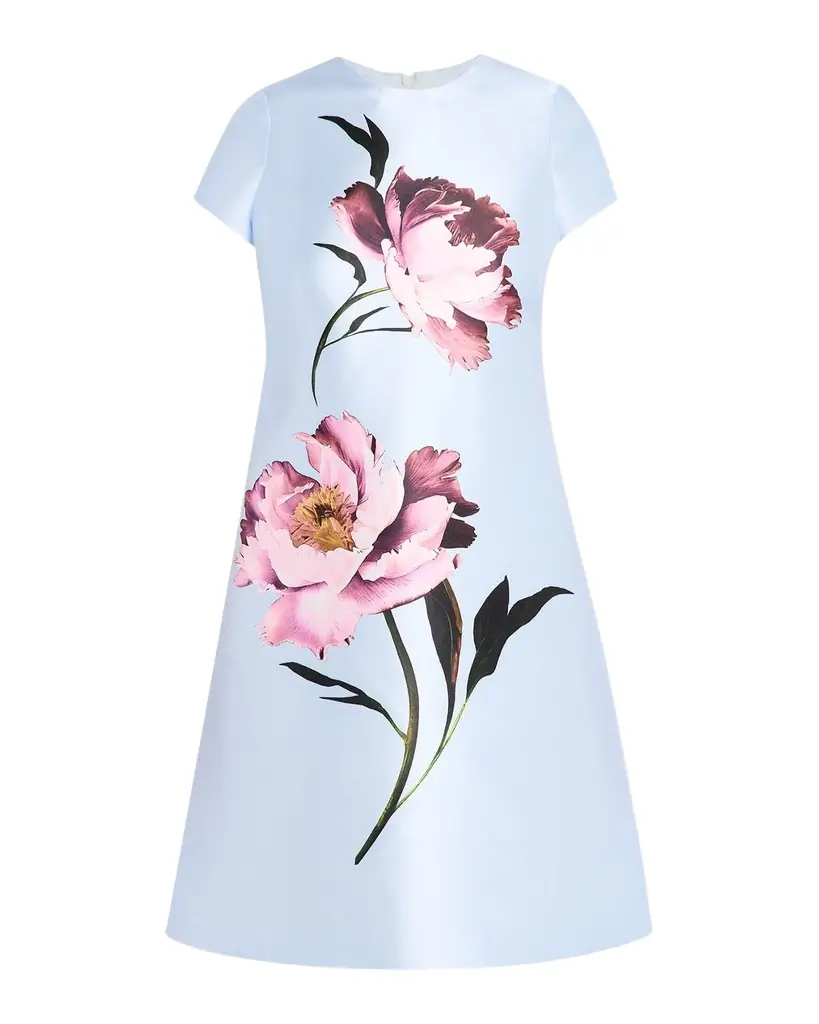 Rickie Freeman for Teri Jon Floral-Print Faille Dress