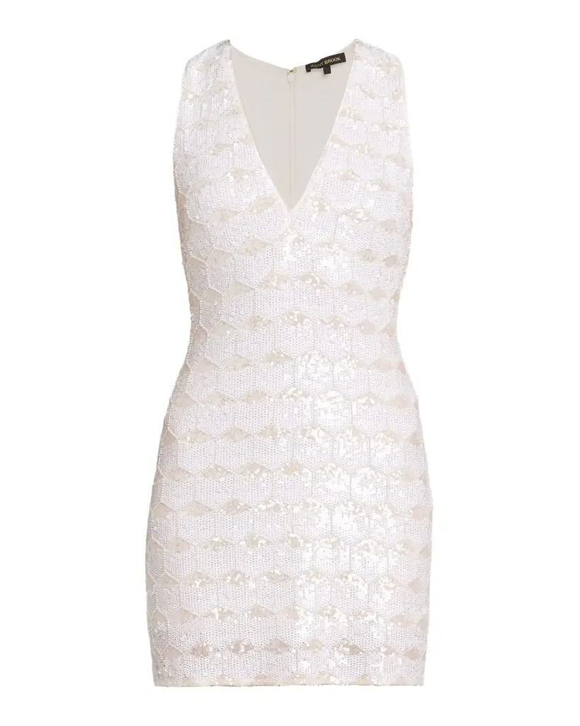 Ramy Brook Ari Sequin Plunging Mini Dress
