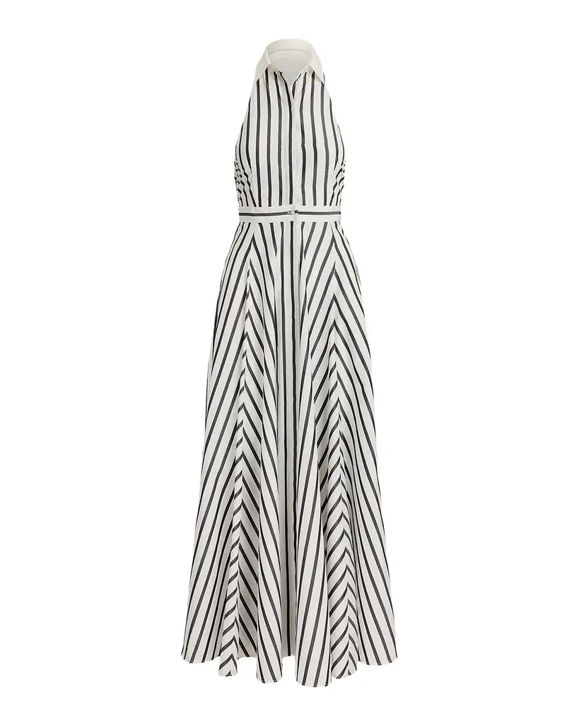 Ralph Lauren Collection Eldred Striped Cotton Day Dress