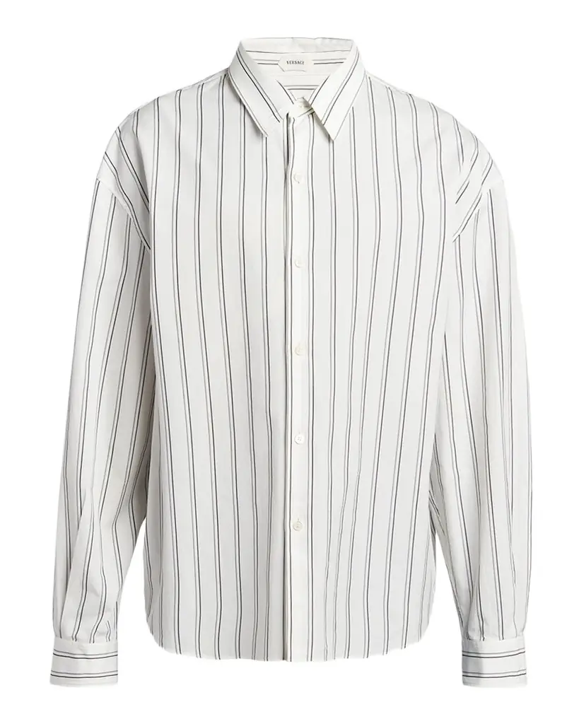 Versace Men 's Striped Cotton Button-Front Shirt