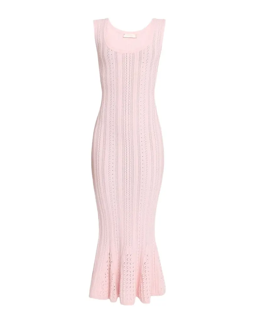 LoveShackFancy Tayleen Stretch Pointelle Midi Dress