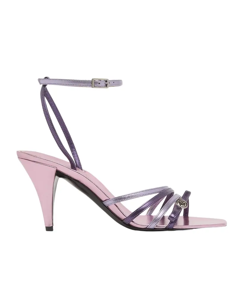 Versace 80mm Medusa Metallic Laminated Leather Sandals