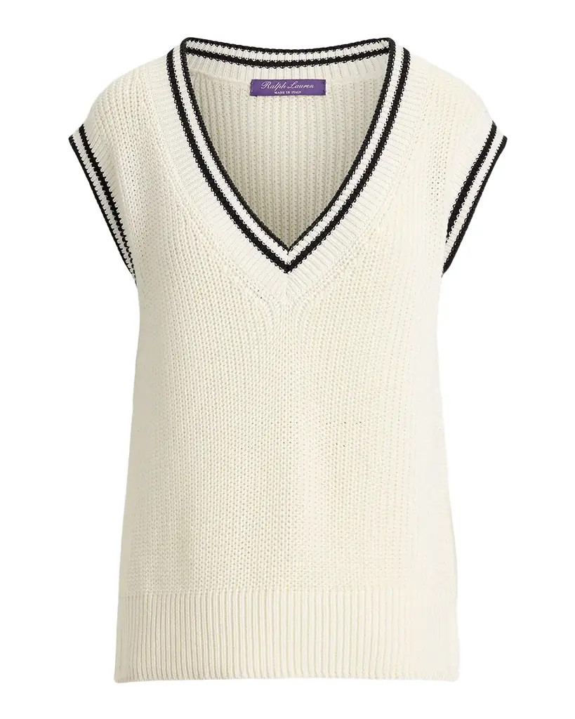Ralph Lauren Collection Cotton-Silk Oversize Sweater Vest
