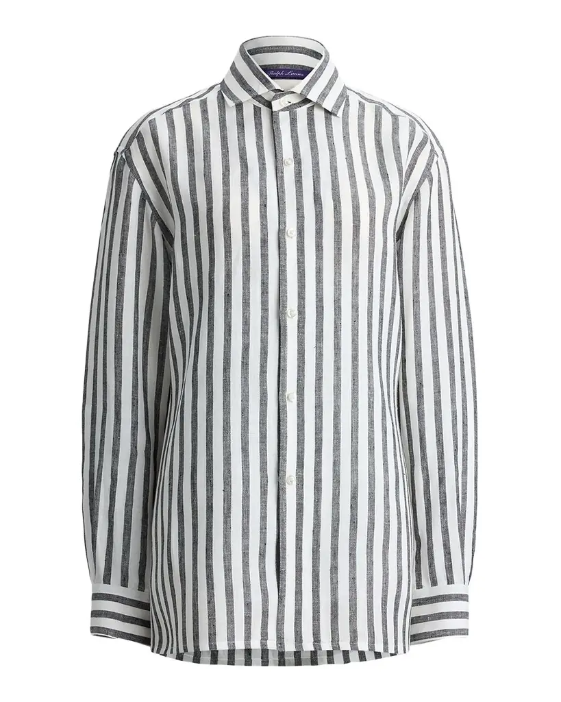 Ralph Lauren Collection Capri Relaxed Fit Striped Linen Shirt