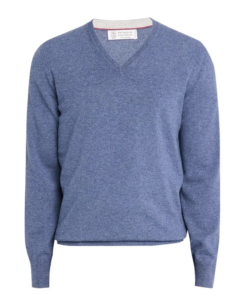 Brunello Cucinelli Men 's Cashmere Knit V-Neck Sweater