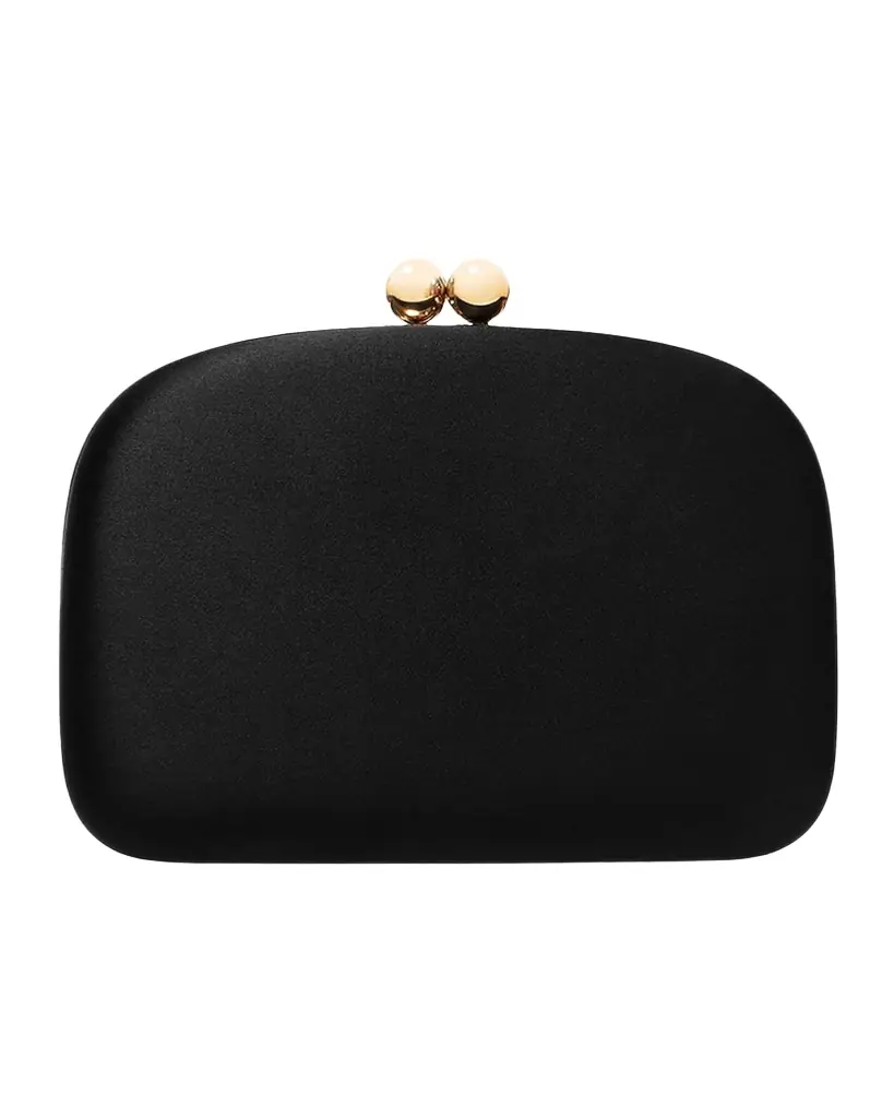 Carolina Herrera Vega Satin Clutch Bag