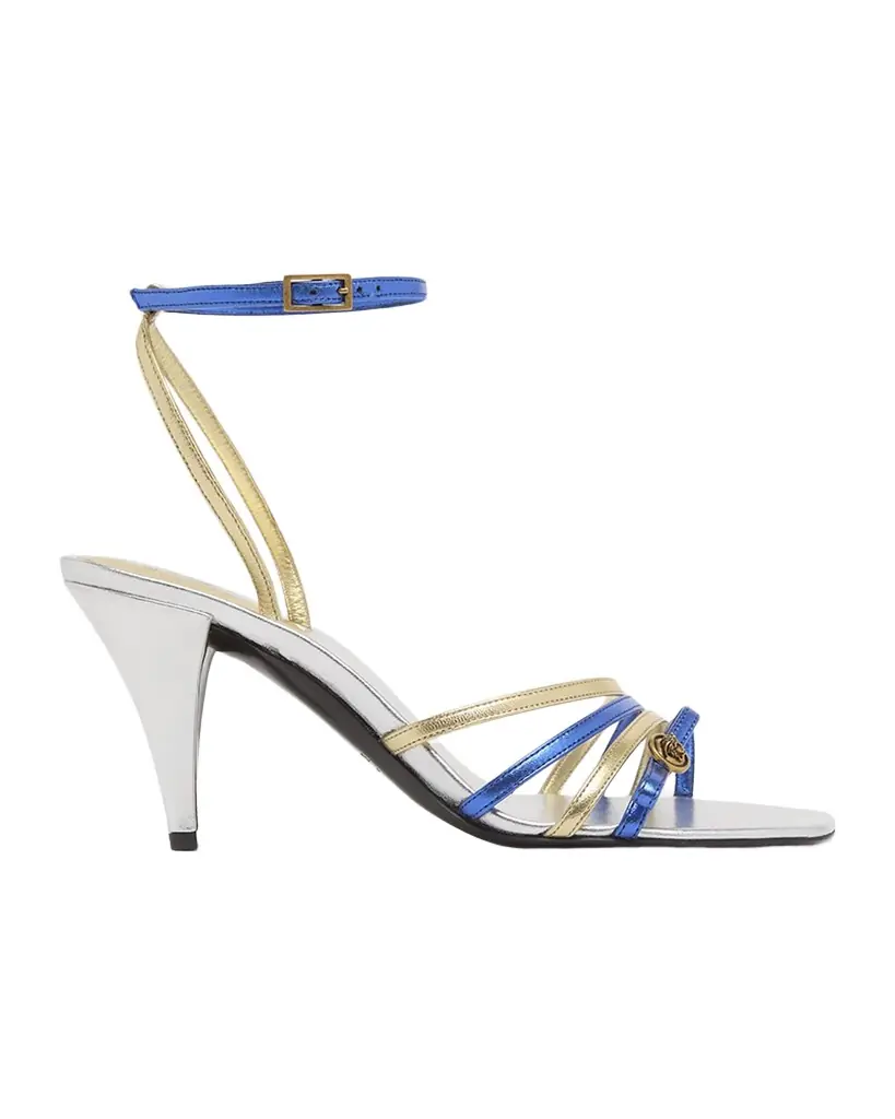 Versace 80mm Medusa Metallic Laminated Leather Sandals