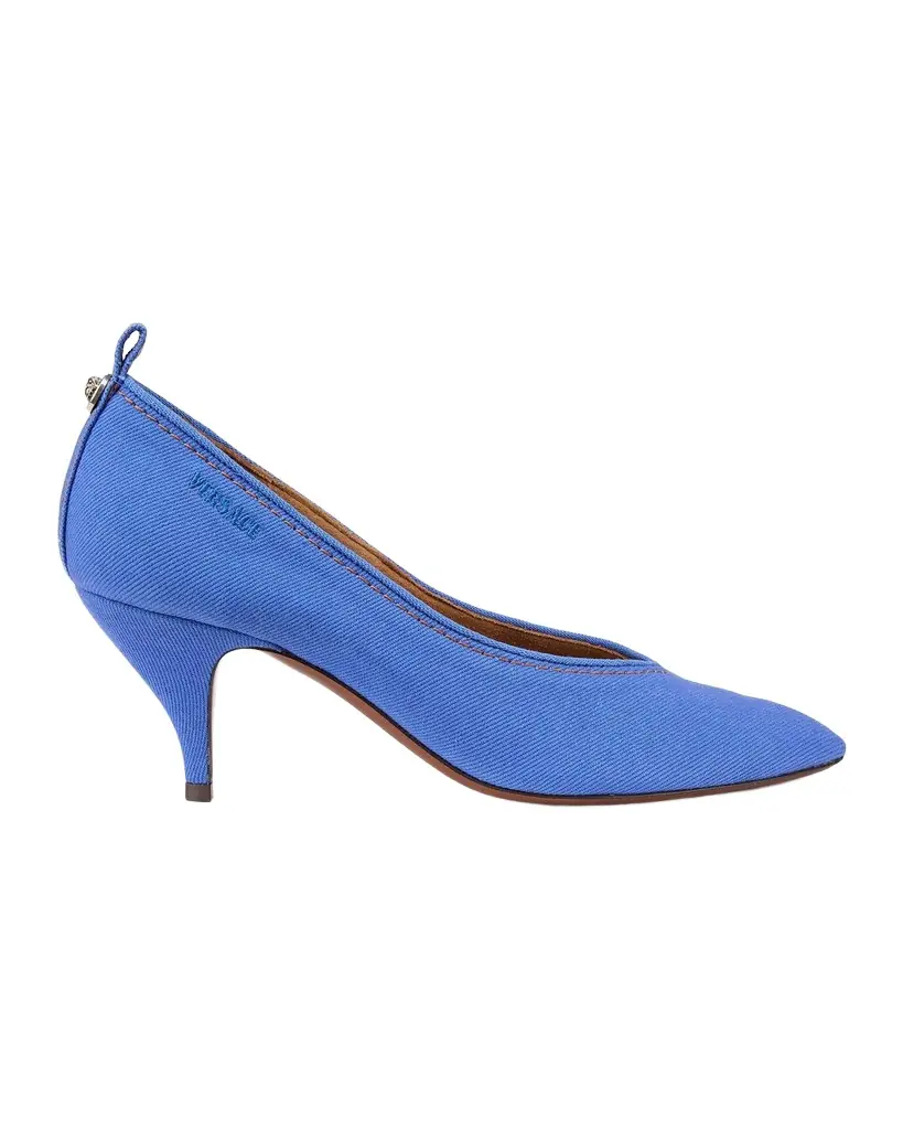 Versace 65mm Canvas Pointed-Toe Pumps